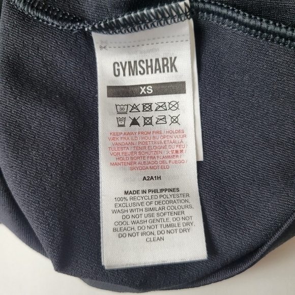 GYMSHARK Long Sleeve Top Activewear Crew Neck Black XS - Picture 6 of 10